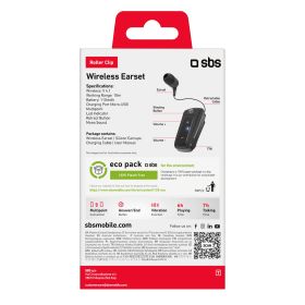 SBS TEROLLCLIPBTK - Auricolari Bluetooth con clip nero