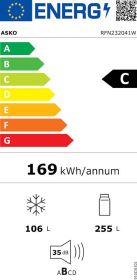 ASKO RFN232041W - Frigorifero Combinato 361LT Bianco No Frost