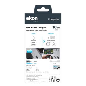 EKON ECITUSBTYCFM01W - Type-C Adapter USB weiblich 10 cm