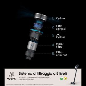 SAMSUNG VS20C852FTB - Samsung Jet 85 Premium Aspirapolvere Senza Fili Blu Notte