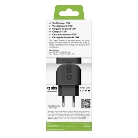 SBS TETRTC15W - Caricatore rete USB-C 15W