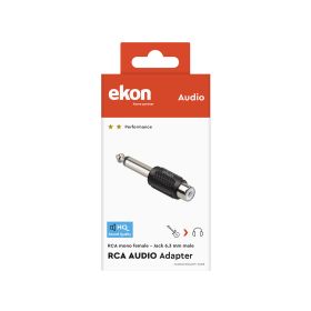 EKON ECARCAF63JACKM - Adattatore audio RCA femmina a Jack 6,3mm