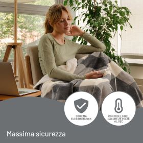 IMETEC 26031 - Heizdecke Adapto Tartan Grau 160x120 cm