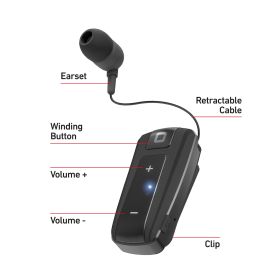 SBS TEROLLCLIPBTK - Auricolari Bluetooth con clip nero