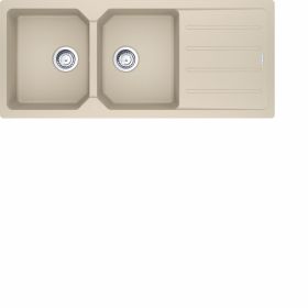 FRANKE UCG621116AVENA - Lavello 116 cm due vasche CITY AVENA