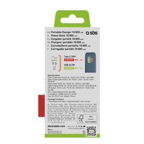 SBS TTBB10000LCDTCPD20B - Powerbank 10000mAh mit Display und Kabel