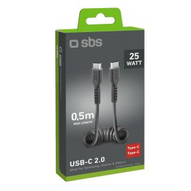 SBS TECABLETYPCCSK - USB-C Spiralkabel 0.5MT