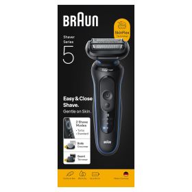 BRAUN 52B1650S 0728785 RASOIO RIC. 3LAME W&D LED AUT.50MIN 2ACC+5PETT BLU