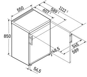 LIEBHERR RE1401 - Liebherr Tischkühlschrank 111L mit Eisfach