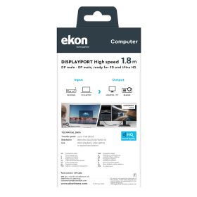 EKON ECITDPORT18MMK - DisplayPort Kabel 1.8m 4K Ultra HD