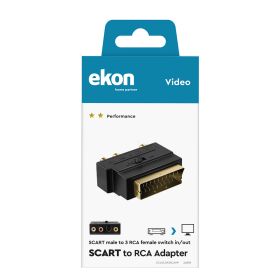 EKON ECVSCAR3RCAMF - Adattatore scart 21 pin a 3 RCA femmina