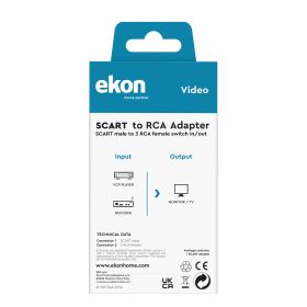 EKON ECVSCAR3RCAMF - Adattatore scart 21 pin a 3 RCA femmina