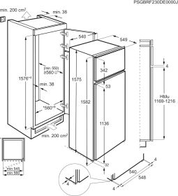 Electrolux KTS5LE16S - Einbau-Kühl-Gefrierkombination 158cm