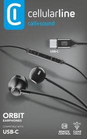 CELLULAR LINE AUORBITTYPECK - USB-C Ohrhörer Schwarz