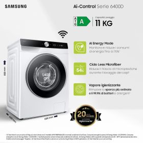 SAMSUNG WW11DG6B25LKU3 - Waschmaschine 11KG Klasse A mit WiFi