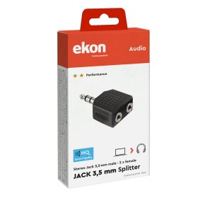 EKON ECASPLITJACK1M2F - Splitter Audio Jack 3,5mm M/F