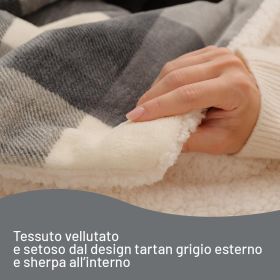 IMETEC 26031 - Heizdecke Adapto Tartan Grau 160x120 cm