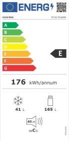 HISENSE RT267D4ABE - Hisense Kühlschrank mit Doppeltür 206L