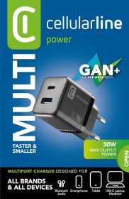 CELLULAR LINE ACHUSBGAN2PD30WK - Ultra-kompaktes Netzladegerät 30W Schwarz