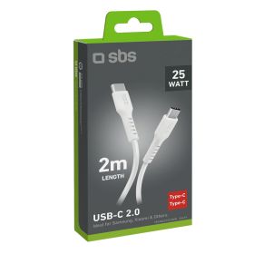 SBS TECABLETCC2MW - 2m USB-C Kabel für Datenübertragung