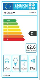 GLEM GAS GHP645IX - Wandhaube optional 60cm Energieklasse C