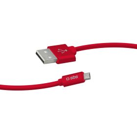 SBS TECABLPOLOMICUSBR - Rot Micro-USB Datenkabel für Geräte